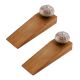 2 Pieces Red Embossed Crackle Ceramic Wooden Door Stopper